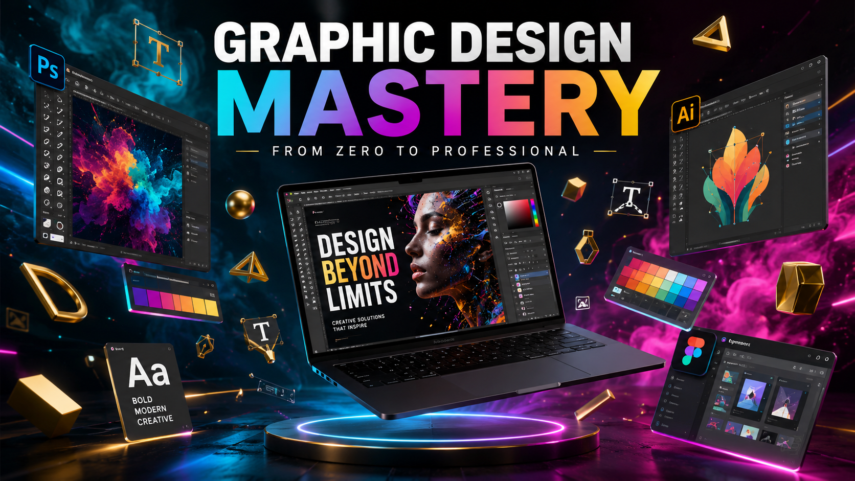Graphic Design Mastery: From Zero to Professional – student work showcase